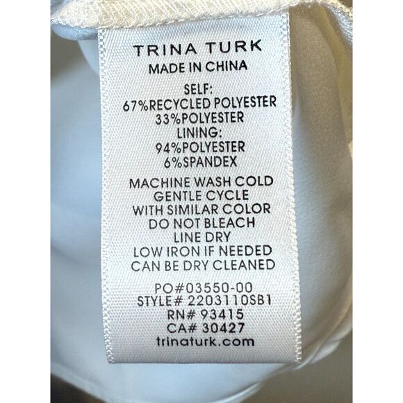 Trina Turk Whitewash Amour Top Women's Size Small White Dressy Blouse - Picture 6 of 6